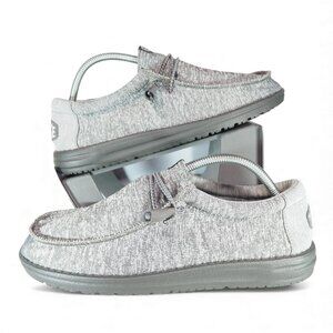 Hey Dude Wally Sport Knit Charcoal Comfort Shoes Men's 9 Slip-on Casual